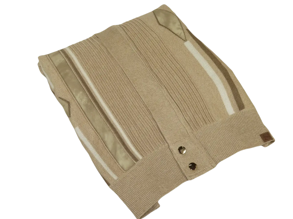 Men's Fancy European Sweater Jacket By Silversilk Fashionable 11009 Tan