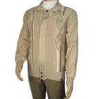 Men's Fancy European Sweater Jacket By Silversilk Fashionable 11009 Tan