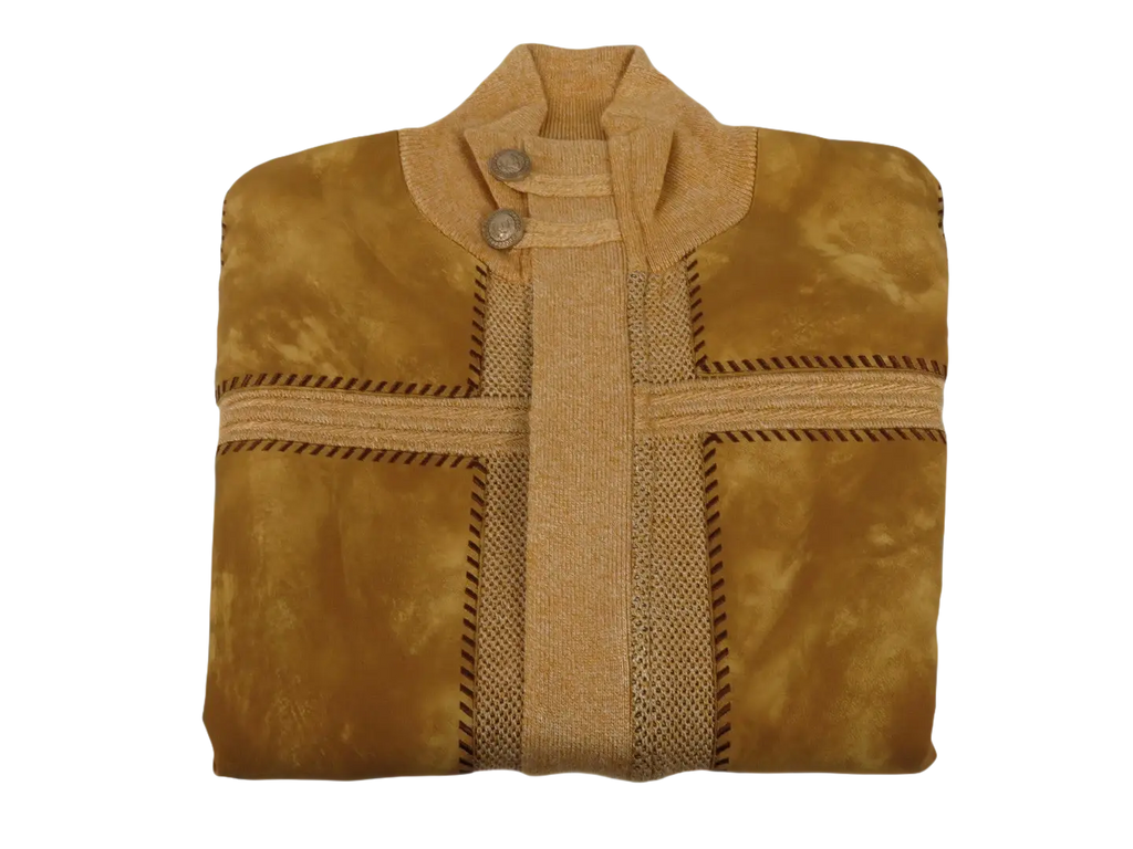 Men's Fancy European Sweater Jacket By Silversilk Fashionable 11012 Gold