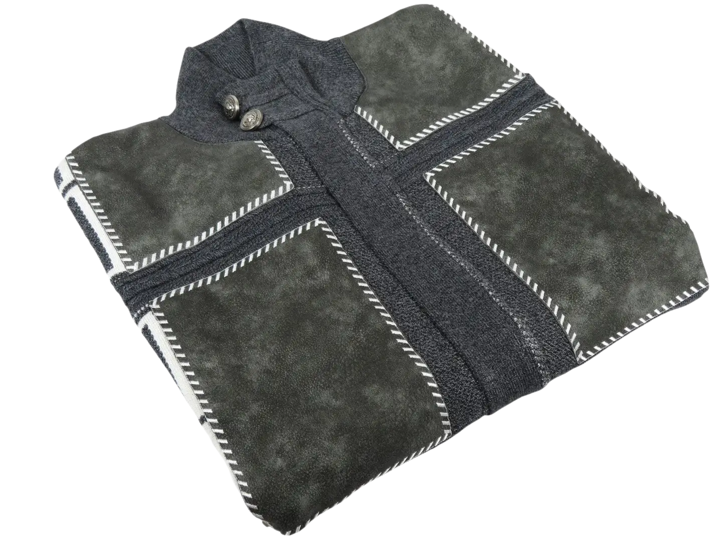 Men's Fancy European Sweater Jacket By Silversilk Fashionable 11012 Gray