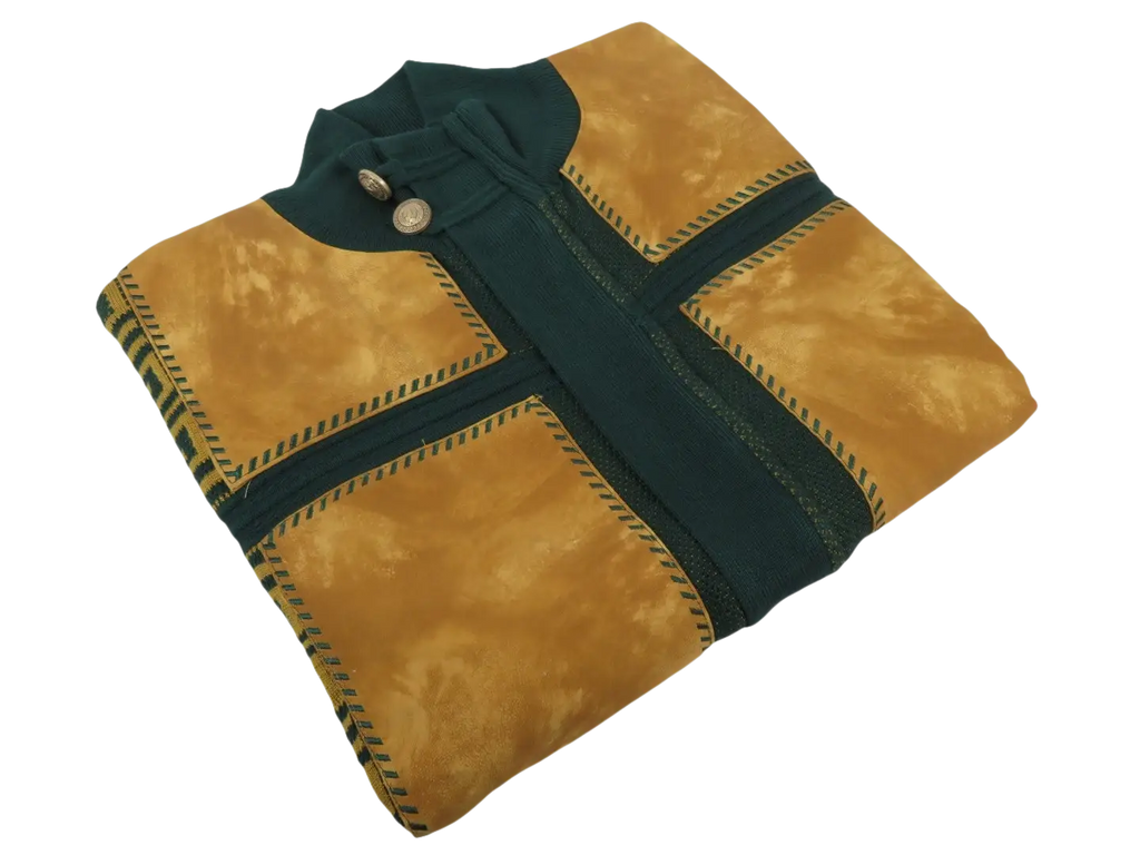 Men's Fancy European Sweater Jacket By Silversilk Fashionable 11012 Green