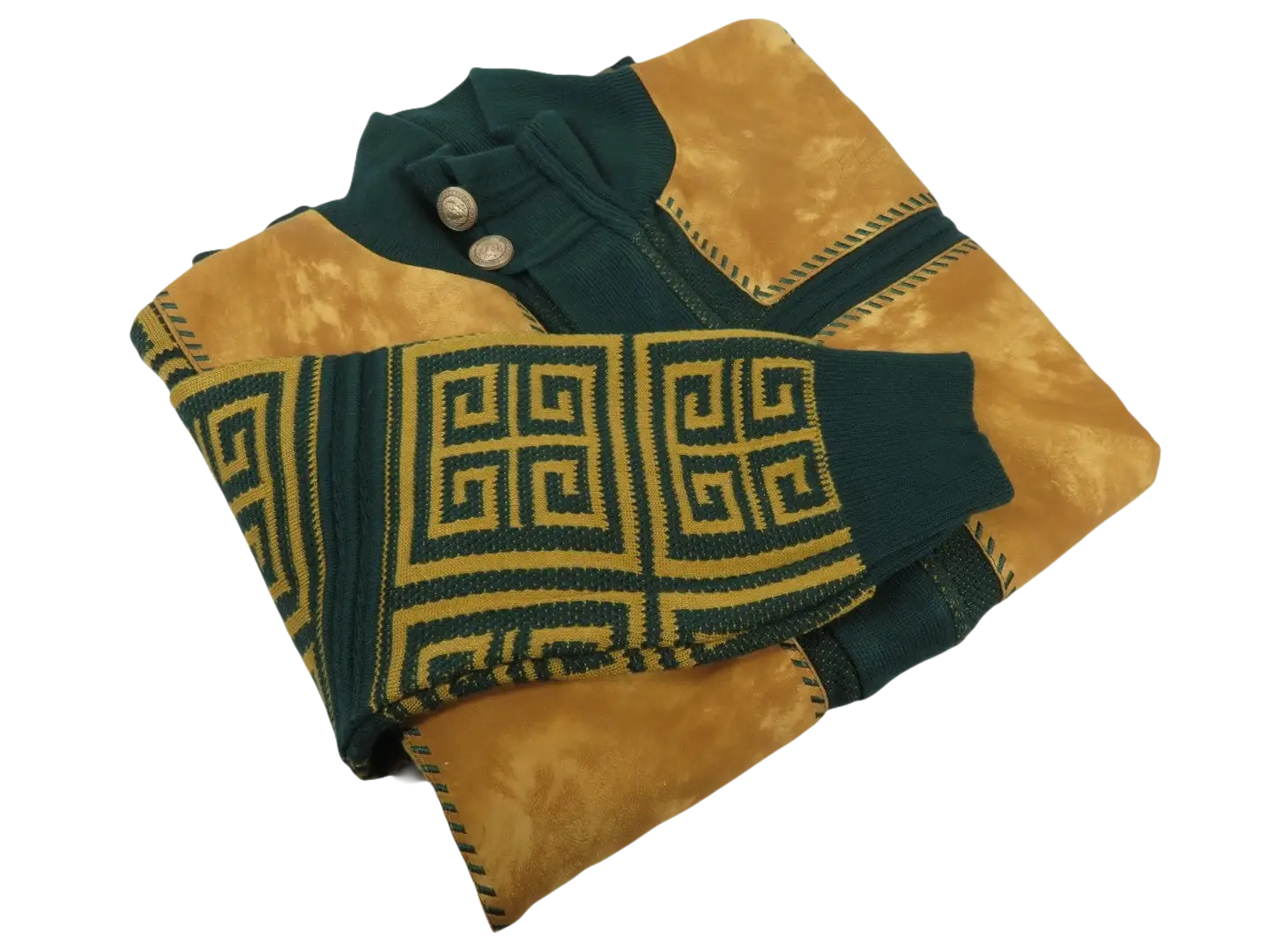Men's Fancy European Sweater Jacket By Silversilk Fashionable 11012 Green