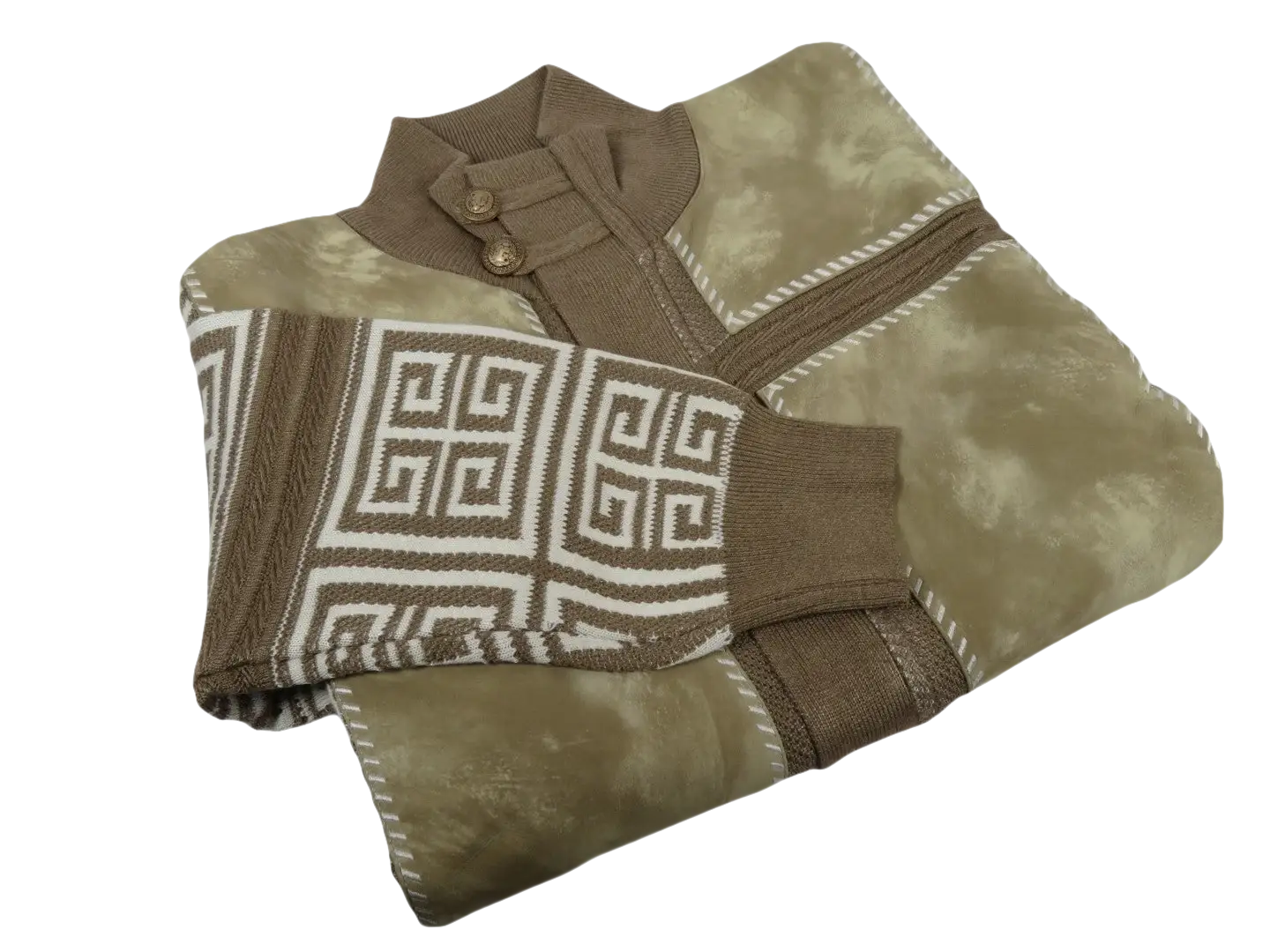 Men's Fancy European Sweater Jacket By Silversilk Fashionable 11012 Tan