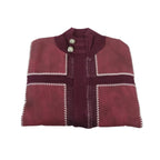 Men's Fancy European Sweater Jacket By Silversilk Fashionable 11012 Wine