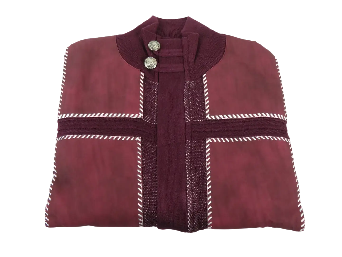 Men's Fancy European Sweater Jacket By Silversilk Fashionable 11012 Wine