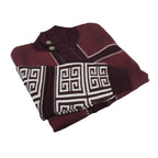 Men's Fancy European Sweater Jacket By Silversilk Fashionable 11012 Wine