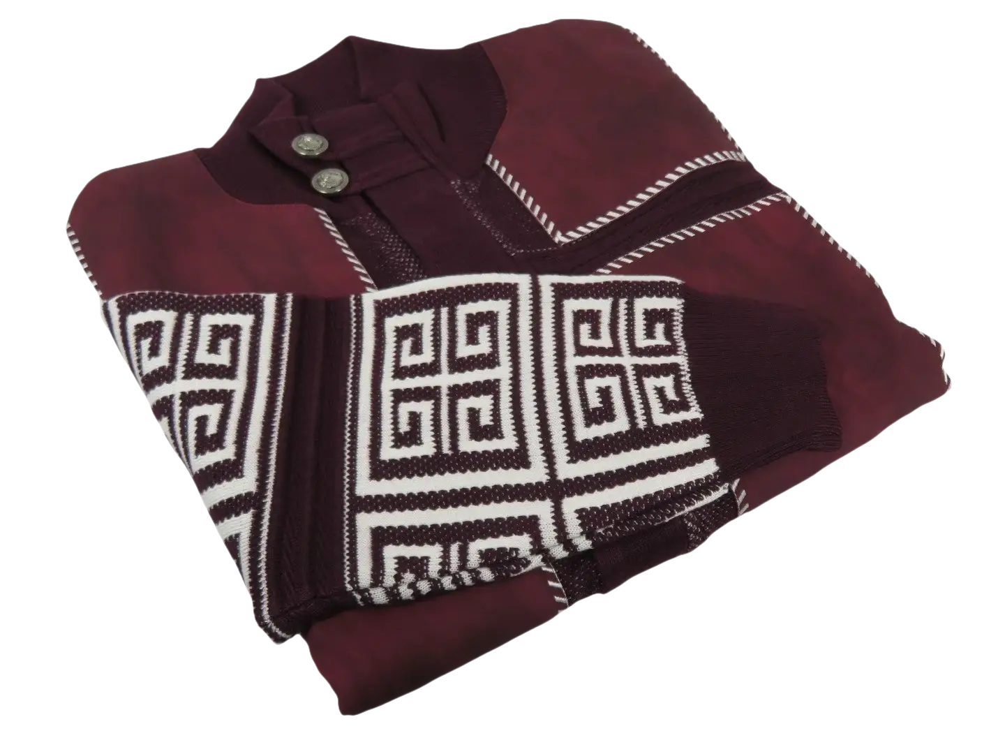 Men's Fancy European Sweater Jacket By Silversilk Fashionable 11012 Wine
