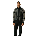 Men's Fancy European Sweater Jacket By Silversilk Fashionable 11012 Black