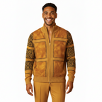Men's Fancy European Sweater Jacket By Silversilk Fashionable 11012 Gold