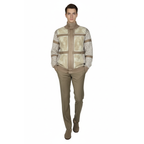 Men's Fancy European Sweater Jacket By Silversilk Fashionable 11012 Tan