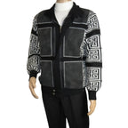 Men's Fancy European Sweater Jacket By Silversilk Fashionable 11012 Black