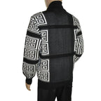 Men's Fancy European Sweater Jacket By Silversilk Fashionable 11012 Black