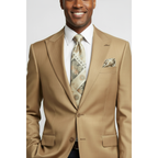 Men's Levent Serez Turkish Suit Super 160's Italian Wool 11498 Tan Textured