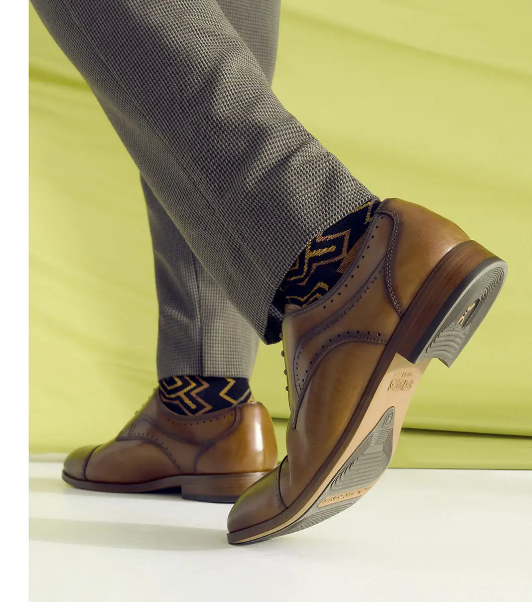 Stacy Adams Bryant Cap Toe Oxford Shoes Leather Tan 25634-240