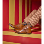 Stacy Adams Kaius Plain Toe Double Monk Strap Boot Cognac 25733-221