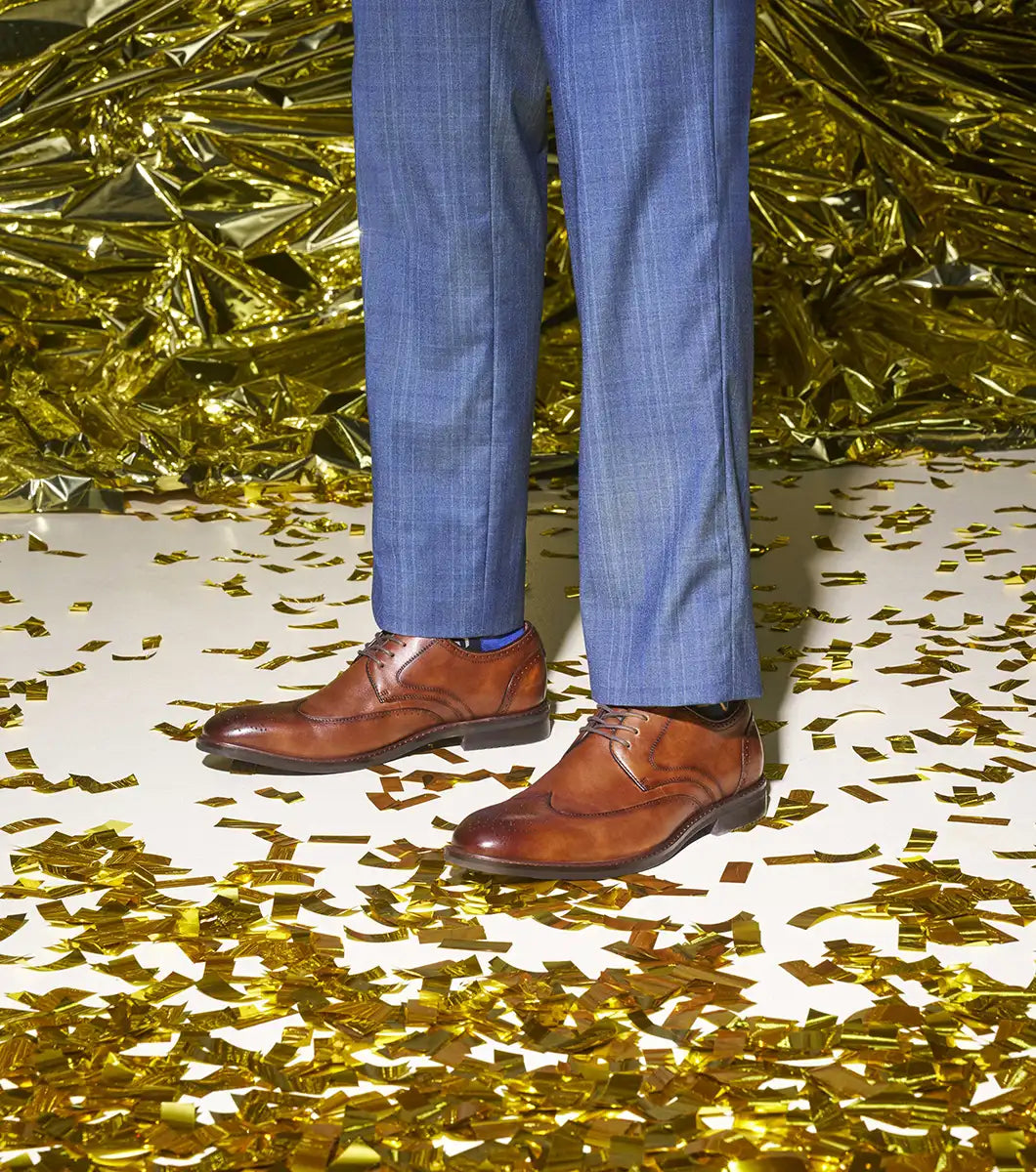 Stacy Adams Bennett Wingtip Oxford Classic Shoes Brandy 25752-226