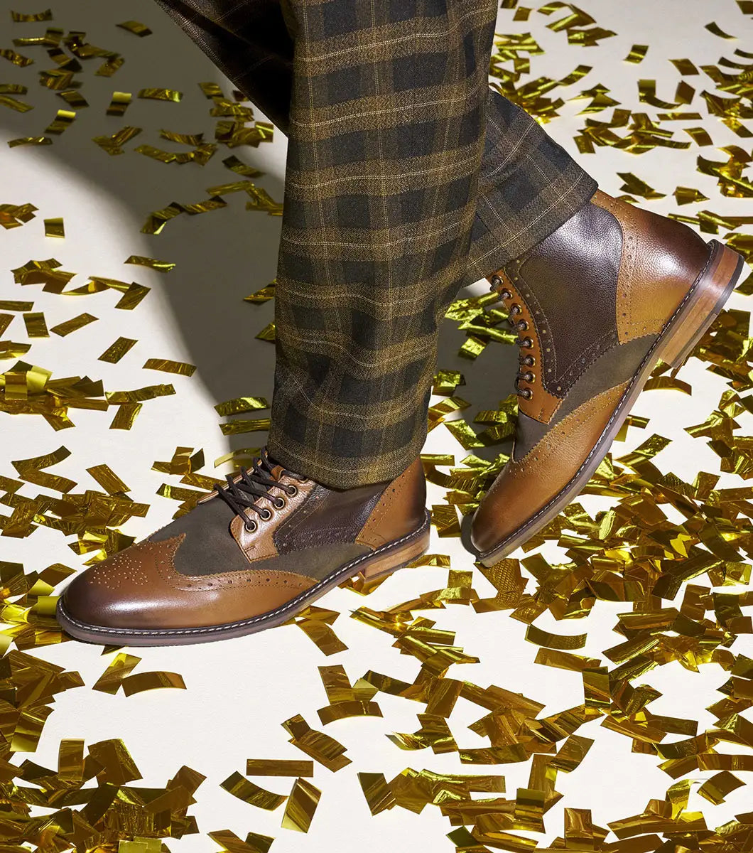 Stacy Adams Finnegan Wingtip Lace-Up Boot Olive Multi 25427-302