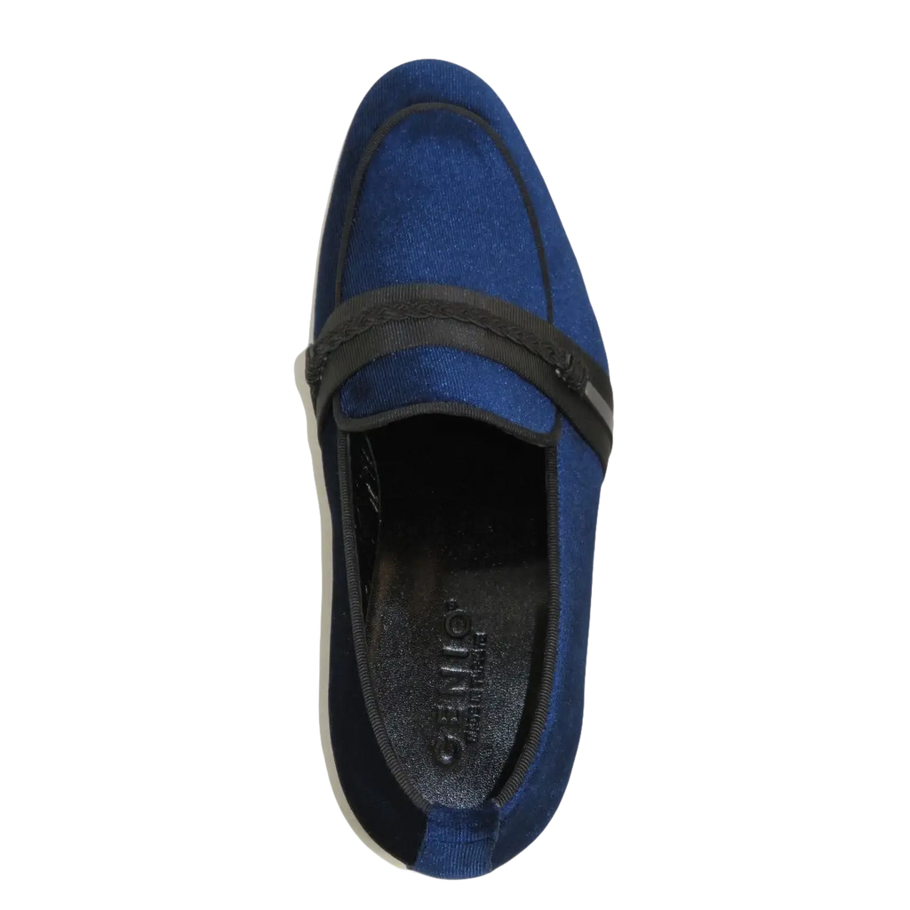 Men's GENIO Velvet Upper Leather Red Sole Shoes Turkey 120192017 Navy Blue