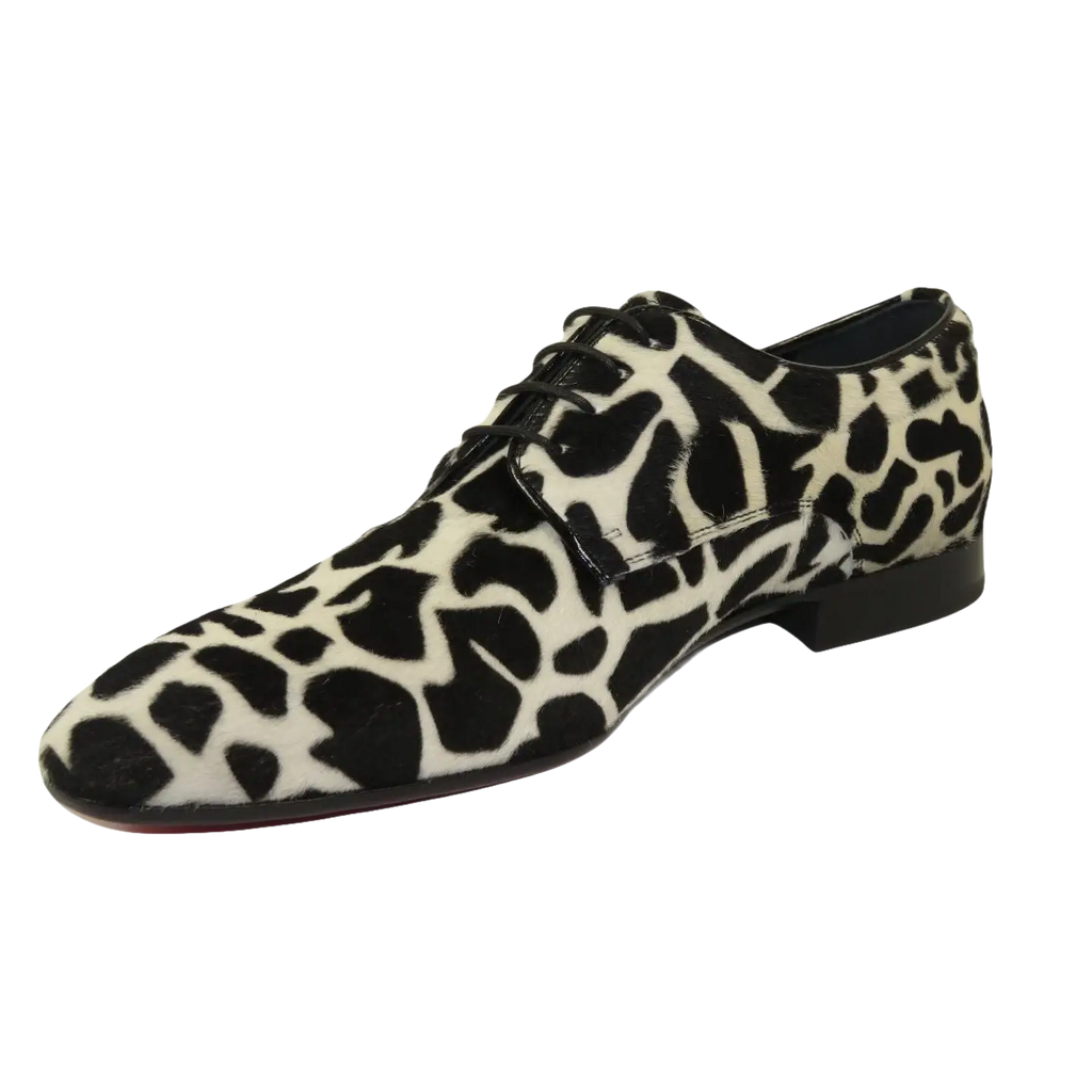 Men's GENIO Leopard Red Leather Sole Shoes Turkey 120195268 Black White