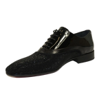 Men's GENIO Suede Red Leather Sole Shoes Turkey 120196517 Black Stones