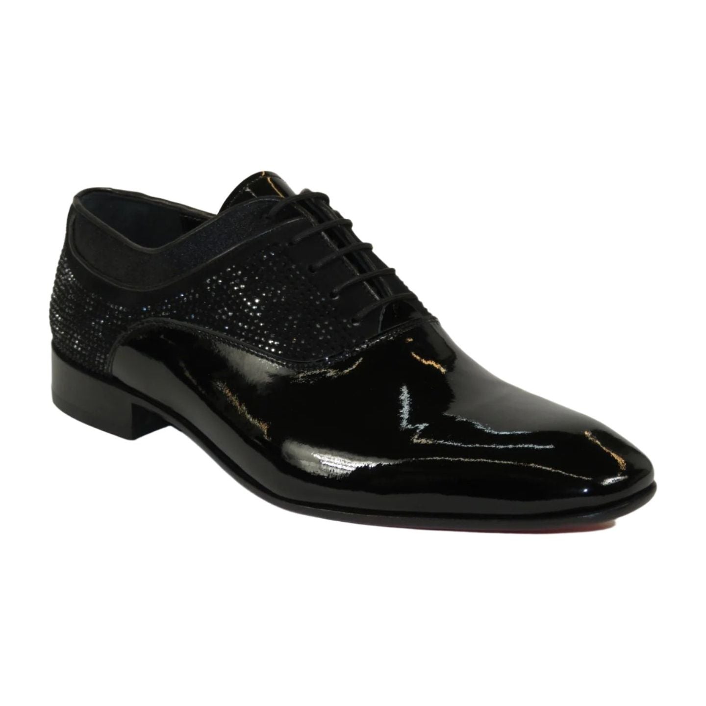 Genio Turkey Men's Genio Patent Leather Red Sole Shoes Formal 120196618 Black Stones, Size: 43 EU Genio Turkey Men's Genio Patent Leather Red Sole Shoes Formal 120196618 Black Stones, Size: 43 EU