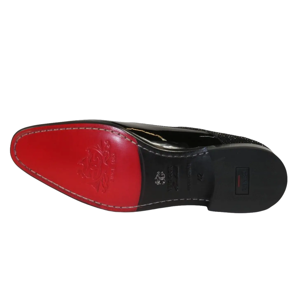 Men's GENIO Patent Leather Red Sole Shoes Formal 120196618 Black Stones