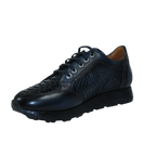 Men's GENIO Turkey Genuine Snake Leather Shoes 120197327 Dark Blue