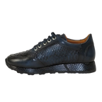 Men's GENIO Turkey Genuine Snake Leather Shoes 120197327 Dark Blue