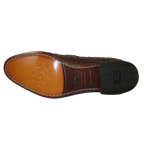 Men's GENIO Genuine Ostrich Embossed Leather Shoes Turkey 120332831 Cognac