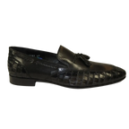 Men's GENIO Genuine Crocodile Embossed Leather Shoes Turkey 120371164 Black