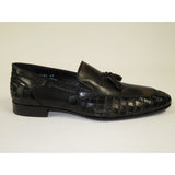 Men's GENIO Genuine Crocodile Embossed Leather Shoes Turkey 120371164 Black