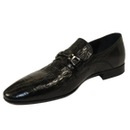 Men's GENIO Genuine Crocodile Embossed Leather Shoes Turkey 120371618 Black