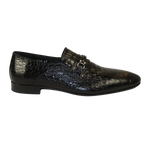 Men's GENIO Genuine Crocodile Embossed Leather Shoes Turkey 120371618 Black