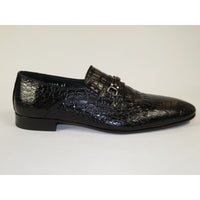 Men's GENIO Genuine Crocodile Embossed Leather Shoes Turkey 120371618 Black