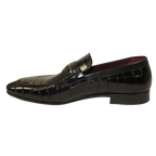Men's GENIO Genuine Crocodile Embossed Leather Shoes Turkey 120371165 Black