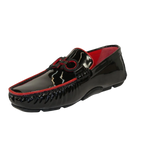 Men's GENIO Casual Dress Shoes Turkey Patent Leather 120580105 Black Red