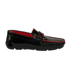 Men's GENIO Casual Dress Shoes Turkey Patent Leather 120580105 Black Red