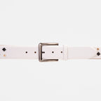 The Infanta White Spike Leather Belt