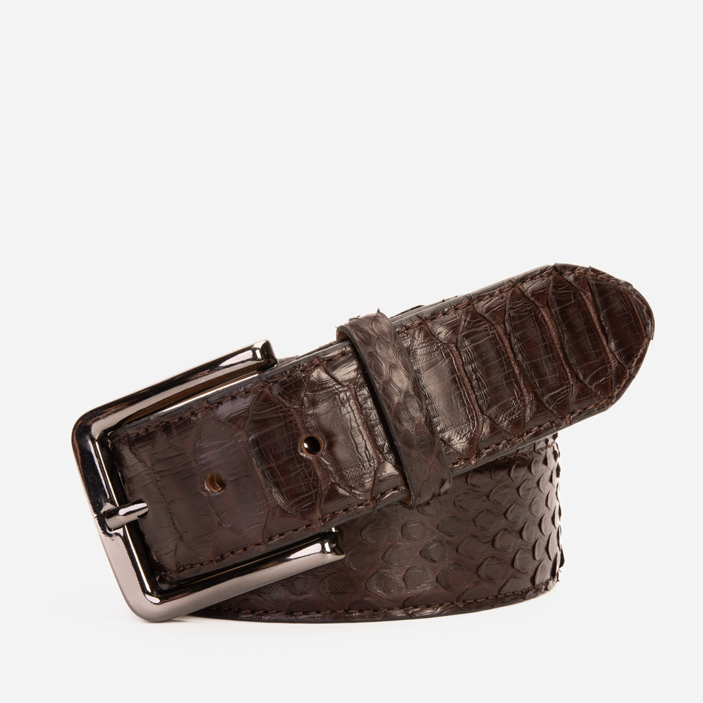 The Boss Brown Snake Leather Belt