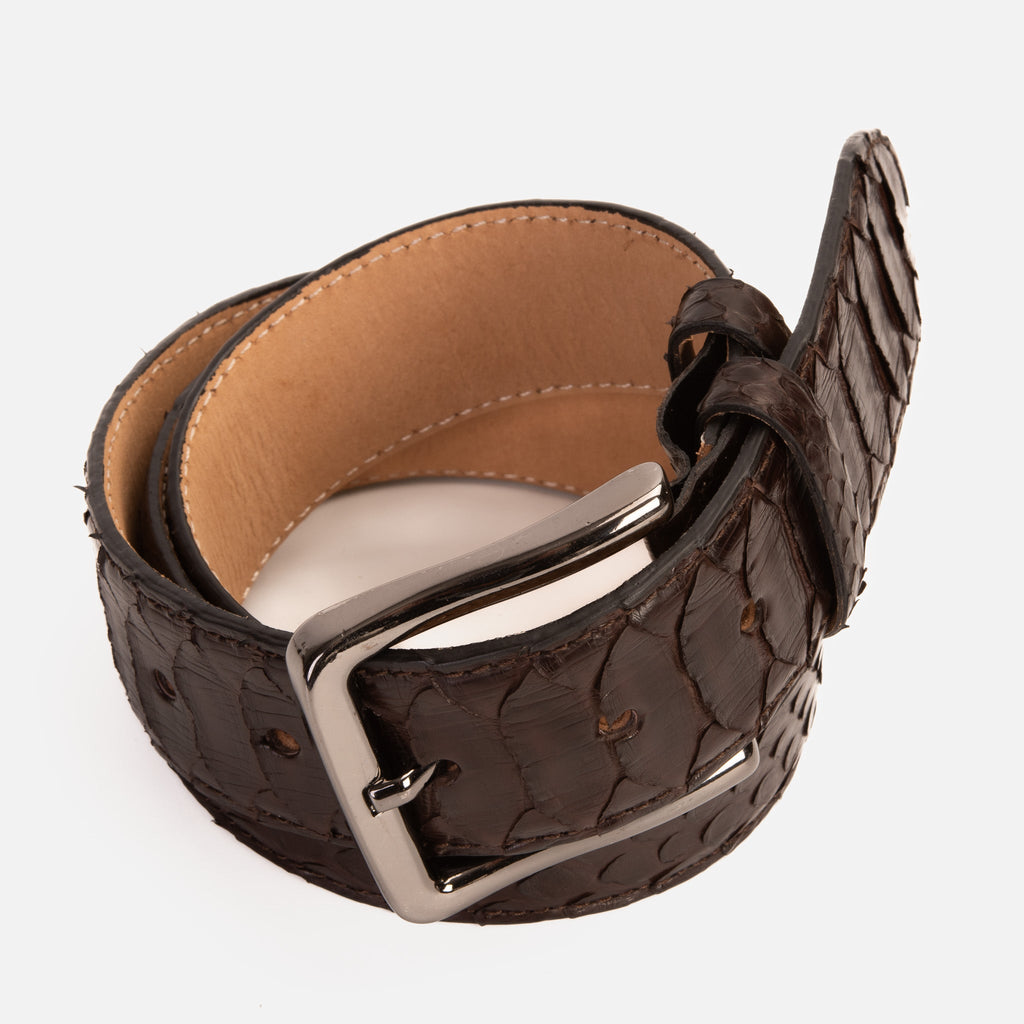 The Boss Brown Snake Leather Belt