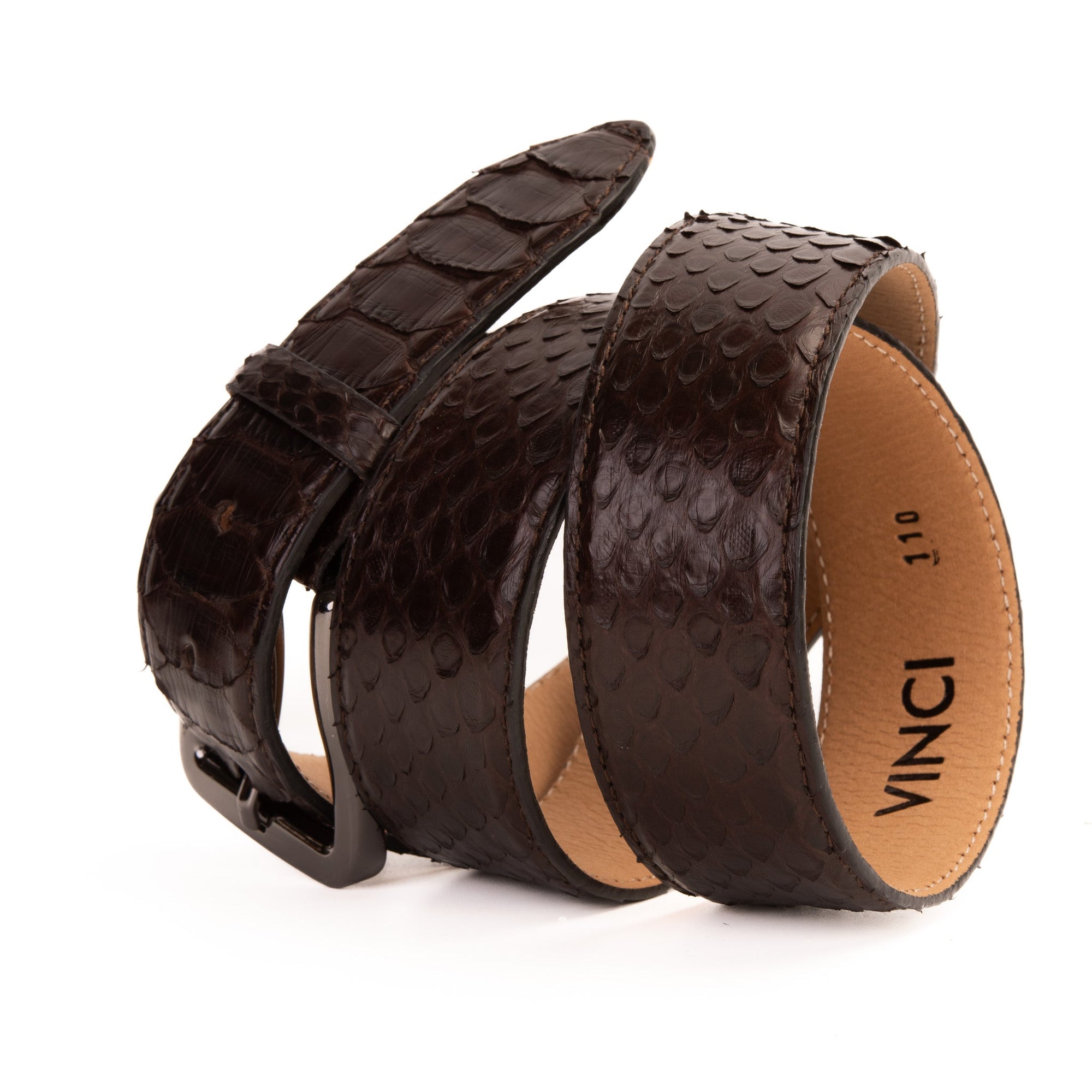 The Boss Brown Snake Leather Belt
