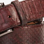 The Boss Burgundy Snake Leather Belt