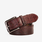 The Boss Burgundy Snake Leather Belt