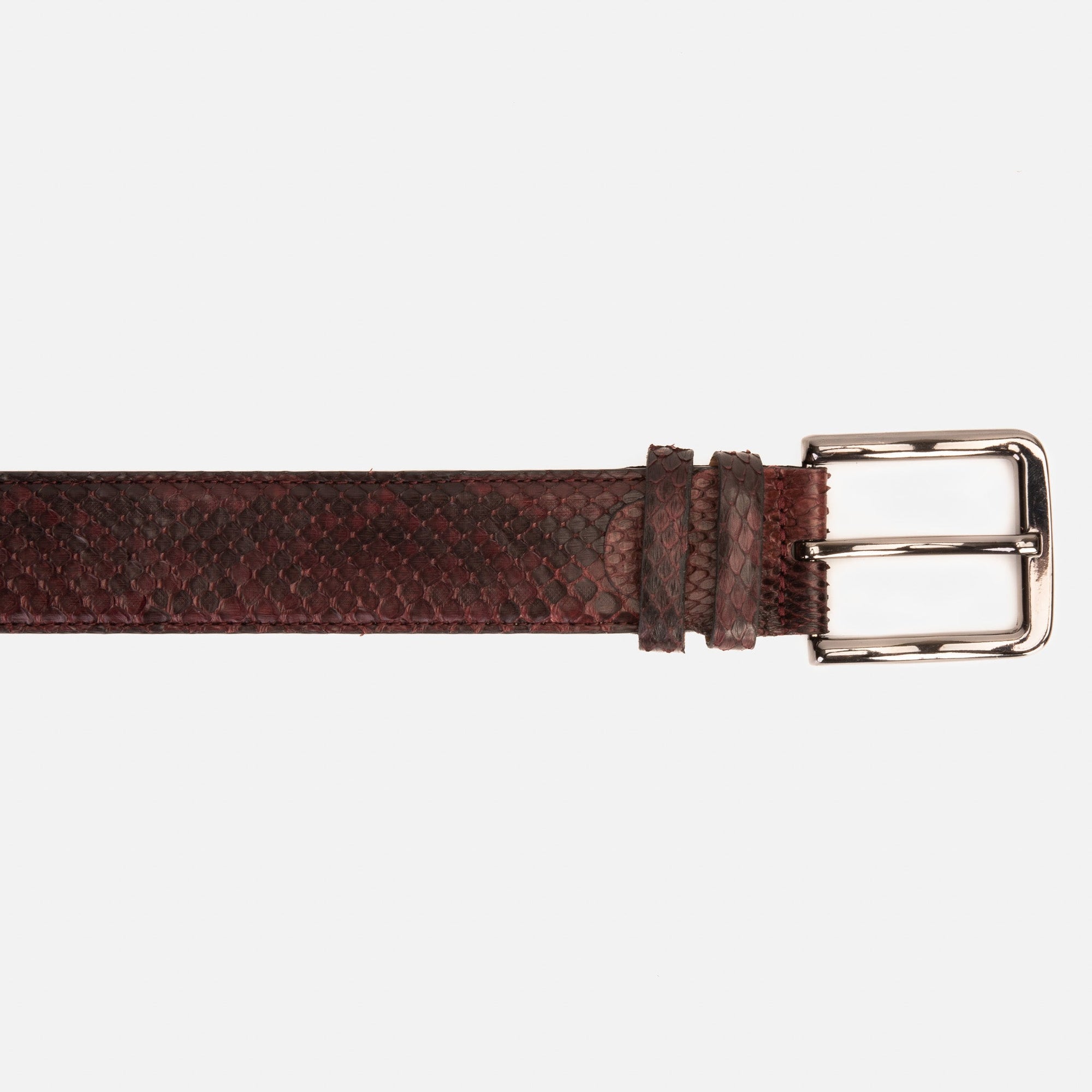 The Boss Burgundy Snake Leather Belt
