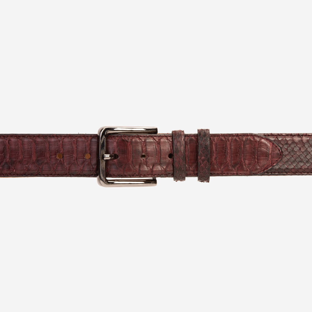 The Boss Burgundy Snake Leather Belt