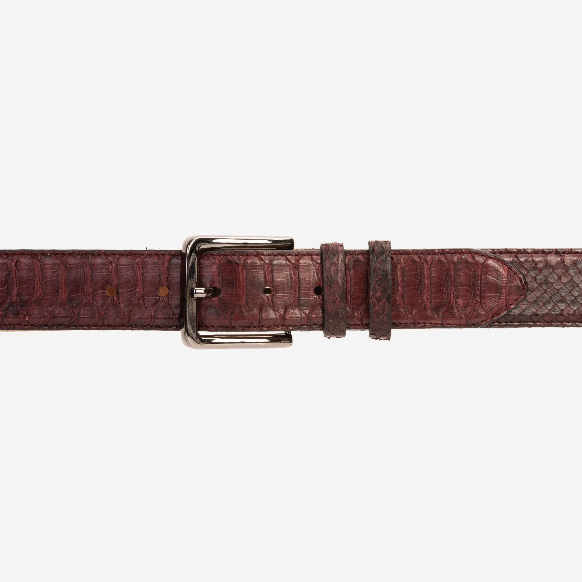 The Boss Burgundy Snake Leather Belt