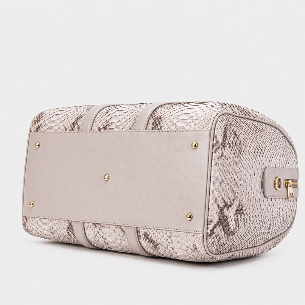 The Velar Nutural  Hand-Painted Snake Leather Weekender Bag