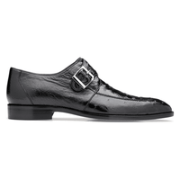Belvedere Josh Ostrich Single Buckle Dress Men's Shoe Black Dressy 114011