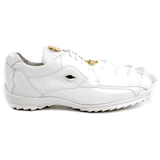 Mens Belvedere Mens Vasco Genuine Hornback Crocodile Sneaker Shoes White  336122