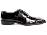 Men Belvedere Mare Genuine OSTRICH Eel Lace Up Black Shoes 2P7